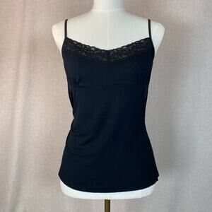Vintage Old Navy Womens Y2K Babydoll Cami Size L Preppy Goth Grunge Fitted Lace